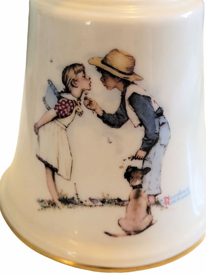 1979 Norman Rockwell Beguiling Buttercup Gorham Collectible Ceramic Bell