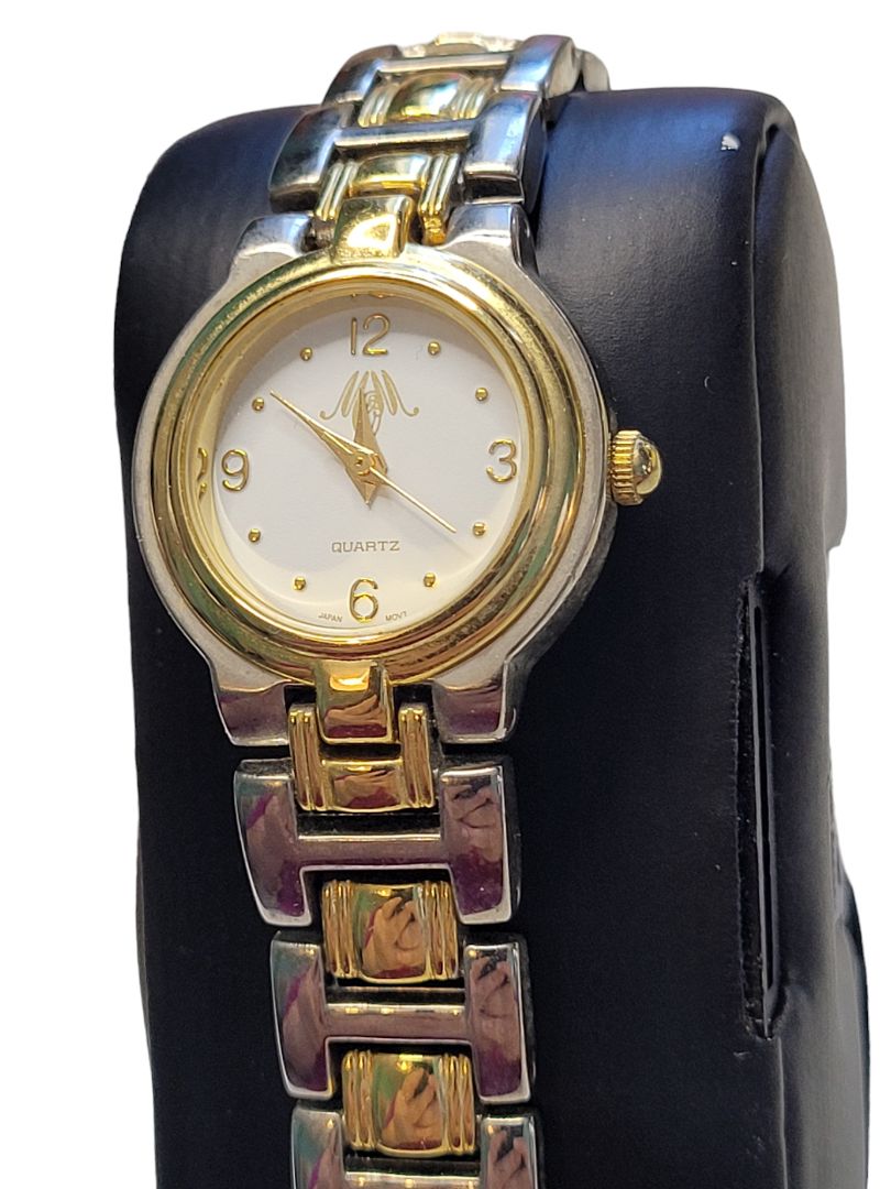 MM Ladies Watch Gold Tone Silver Tone Metal Works