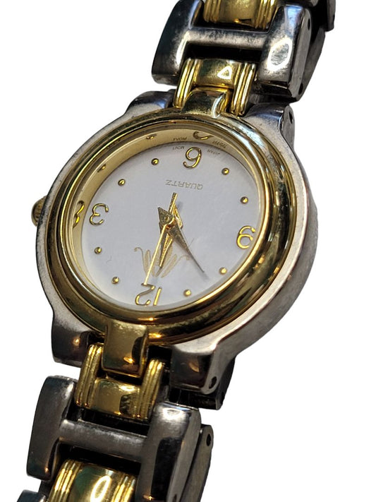 MM Ladies Watch Gold Tone Silver Tone Metal Works