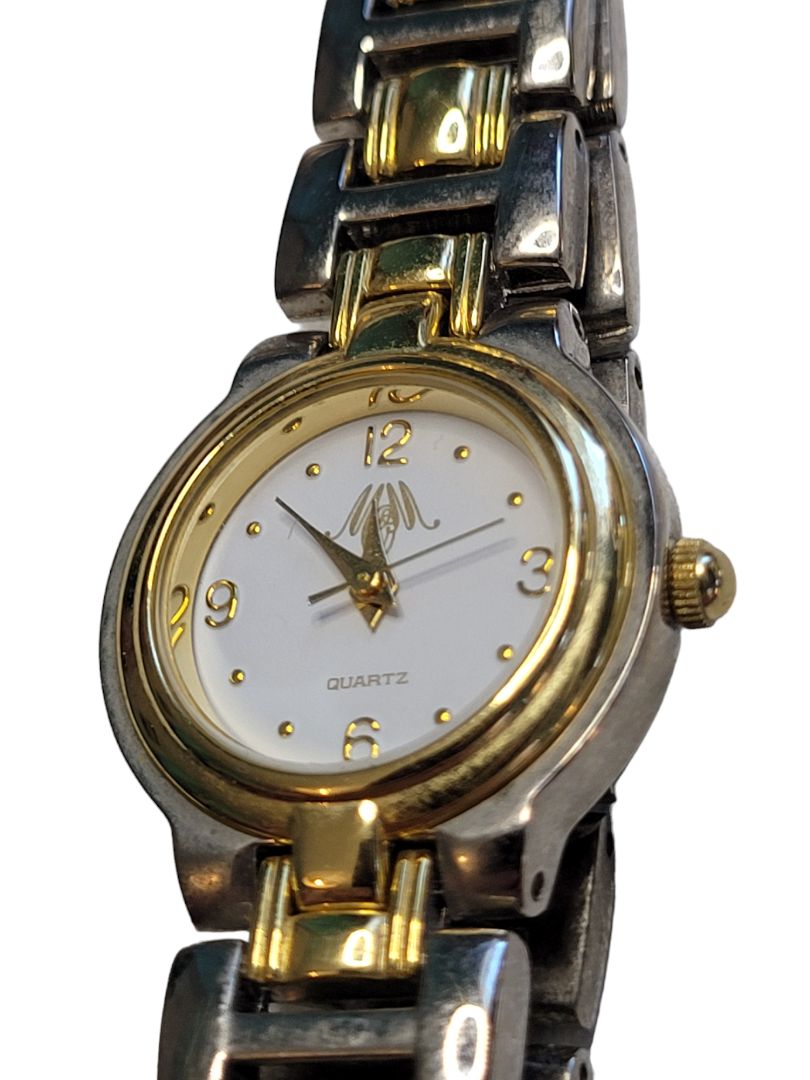 MM Ladies Watch Gold Tone Silver Tone Metal Works