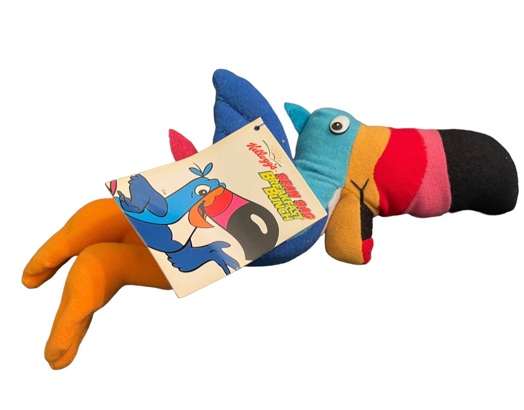 Kellogg's Toucan Sam 1997 Plush 9" Bean Bag Breakfast Bunch Froot Loops Tag