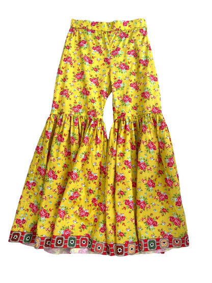 9-10 year Sapphire Kids Floral Gharara Pants Cotton