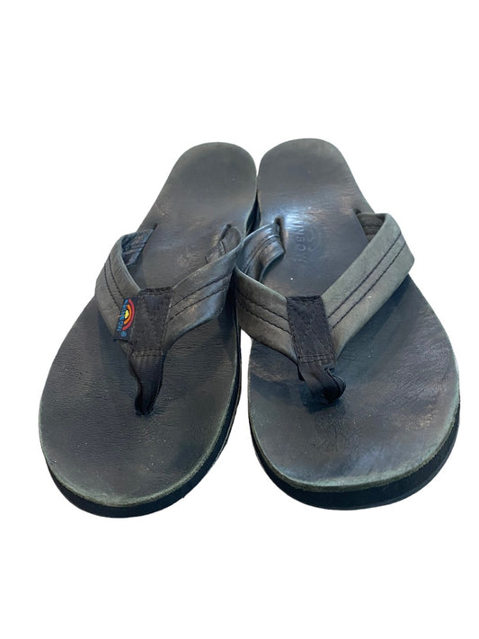 XL (8.5-9.5) Rainbow Black Classic Flip Flops