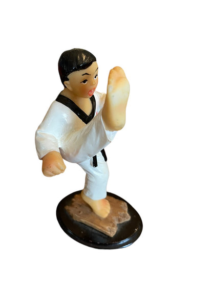 Taekwondo Korea Kicking Boy Statue 6.5" Figurine Martial Arts