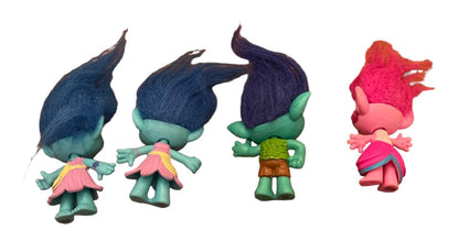 Lot of 4 Dreamworks Trolls Movie PVC 3" Figures Branch Poppy Maddy