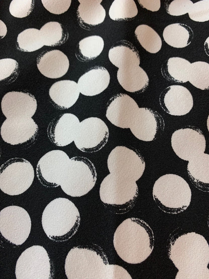 10 AB Studio Black White Dot Sleeveless A-Line Dress Lined Bodice