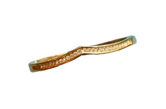 Bangle Clear Crystal Hinged Bracelet Goldtone 7"