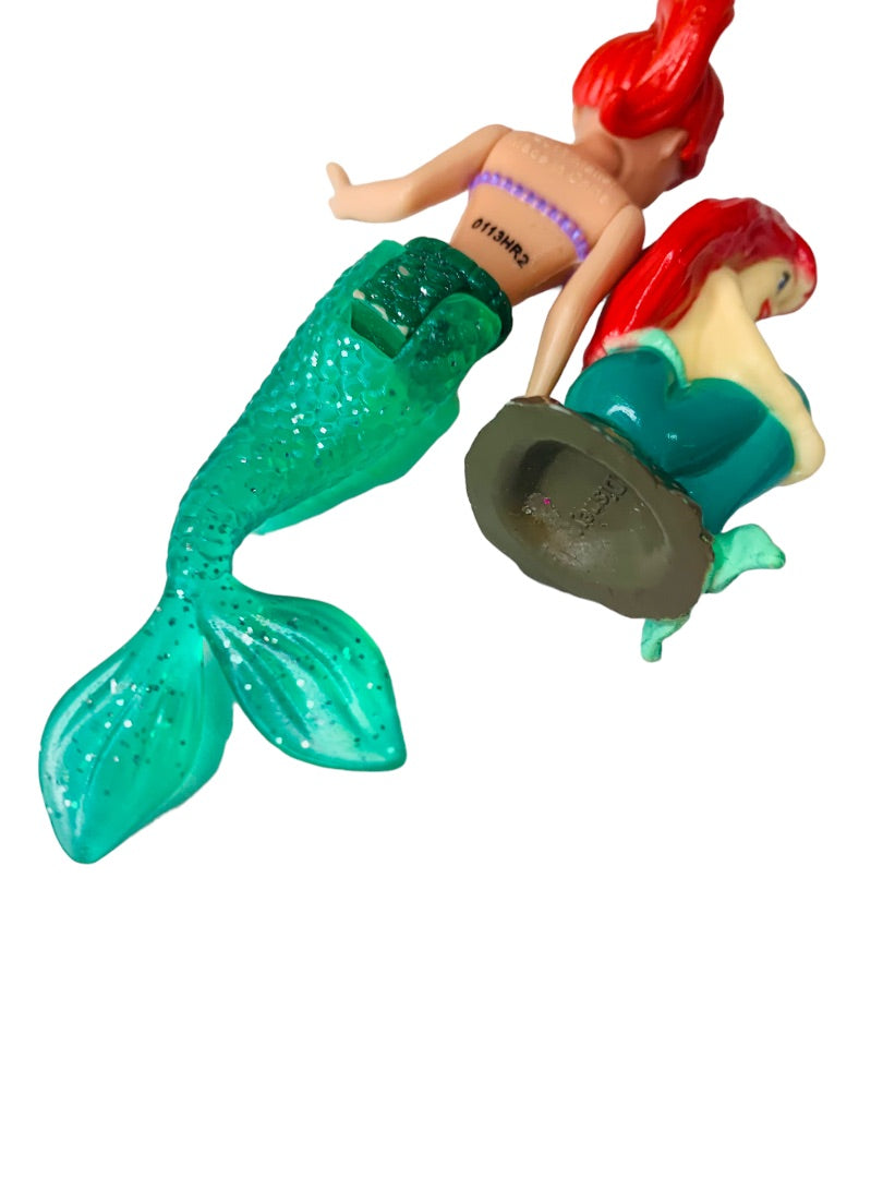 Disney Ariel Little Mermaid 2" and 4"Figurines Toys Set of 2