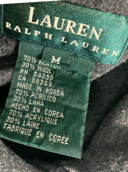 Medium Lauren Ralph Lauren Women's Gray Wool Blend Snap Up Shacket Jacket Shirt Y2K