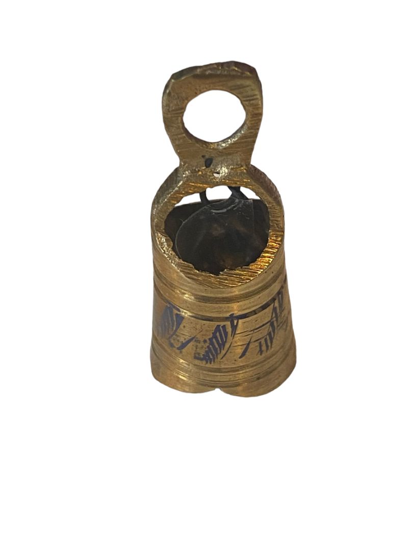 Small Engraved Brass Etched Bell 2" tall 15/16" diameter