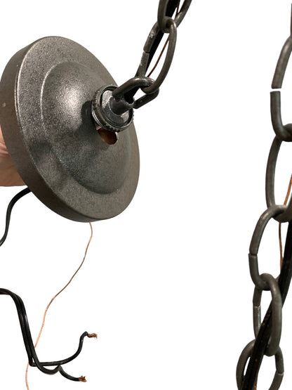 Iron Sweeping Taper Three Light Series 10-21 Pewter Gray Finish Hardwired Chandelier