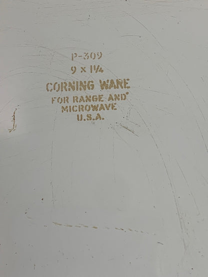 Corning Ware  Blue Cornflower Pie Plate P-309 For Range and Microwave