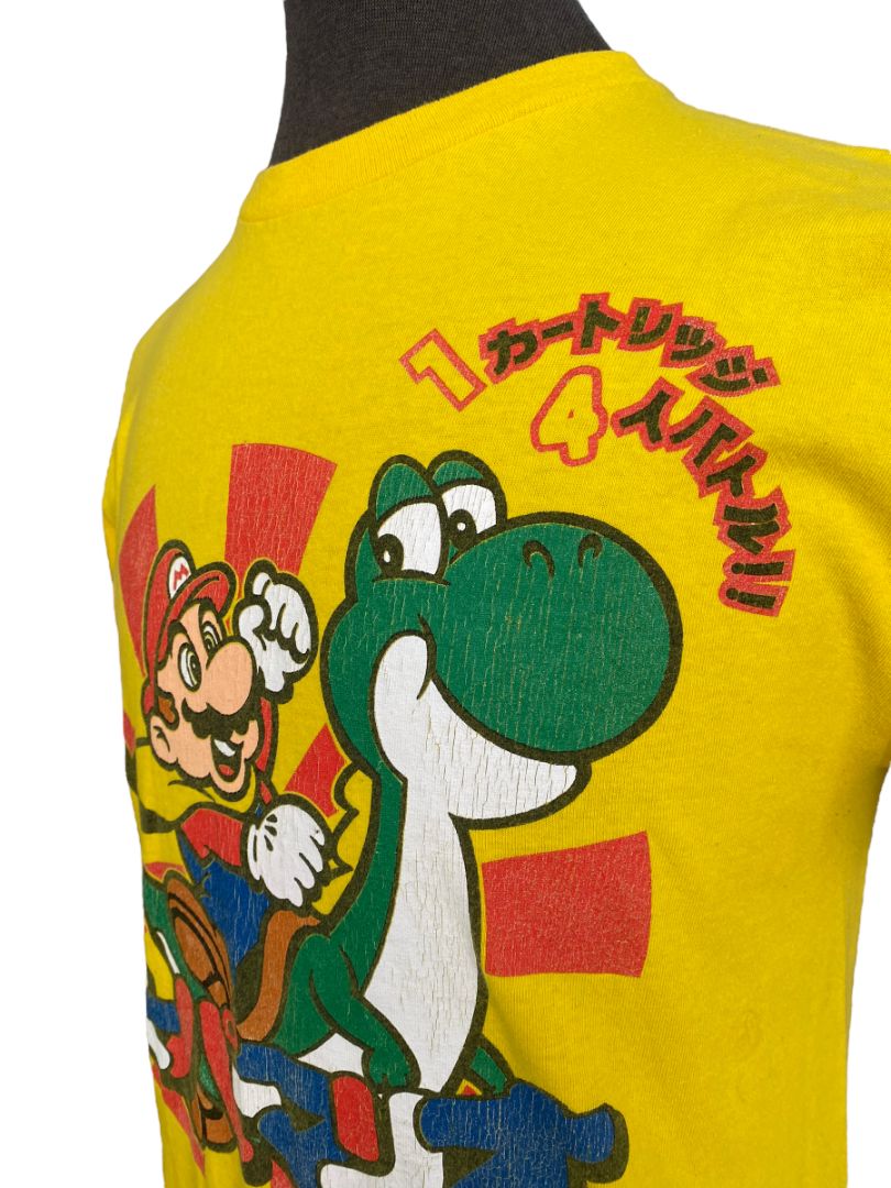 Medium Mario Bros Yoshi  Delta Yellow Cotton T-shirt Men's