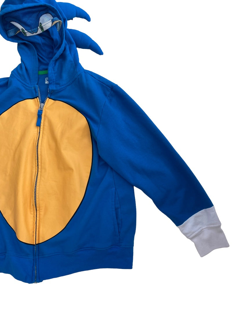 Sega Sonic The Hedgehog Sweatshirt Hoodie Blue Youth Large Mesh Face Mask