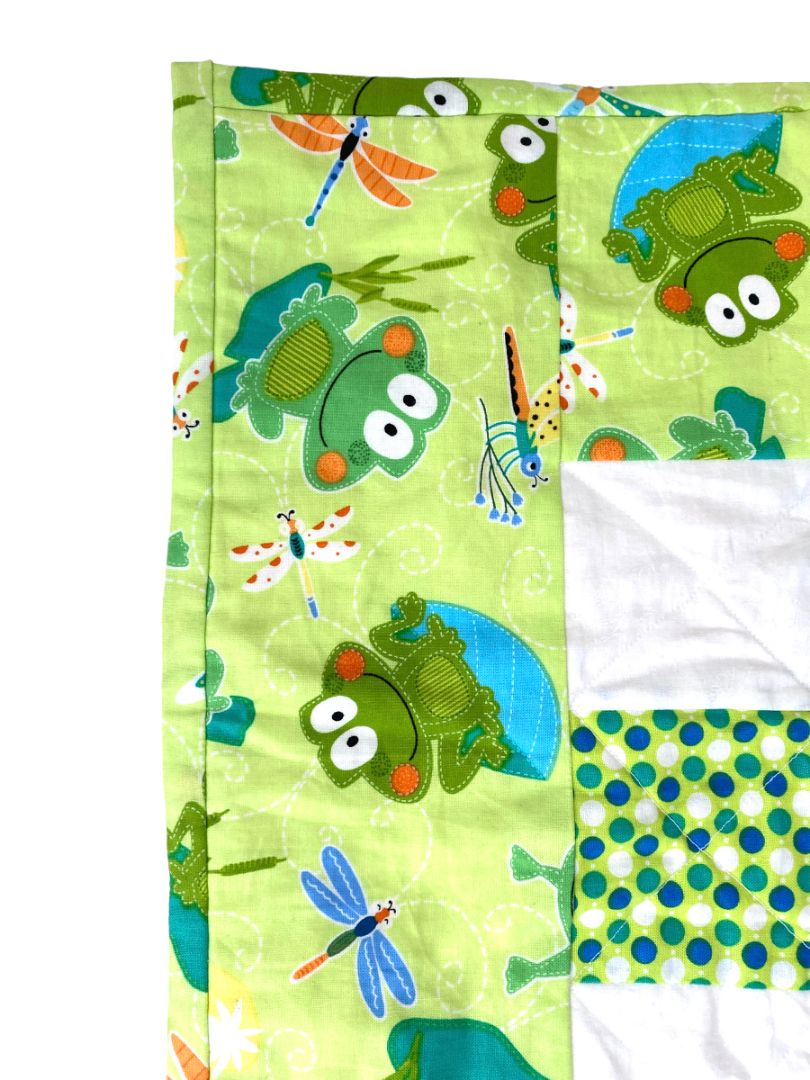 Handmade Frog Quilt Rectangle Dragonfly Wall Hanging Table Topper