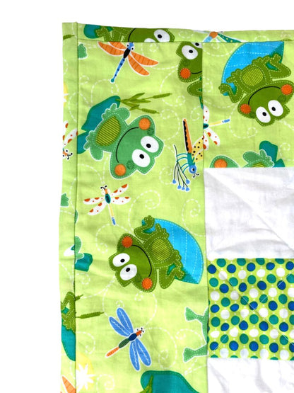 Handmade Frog Quilt Rectangle Dragonfly Wall Hanging Table Topper