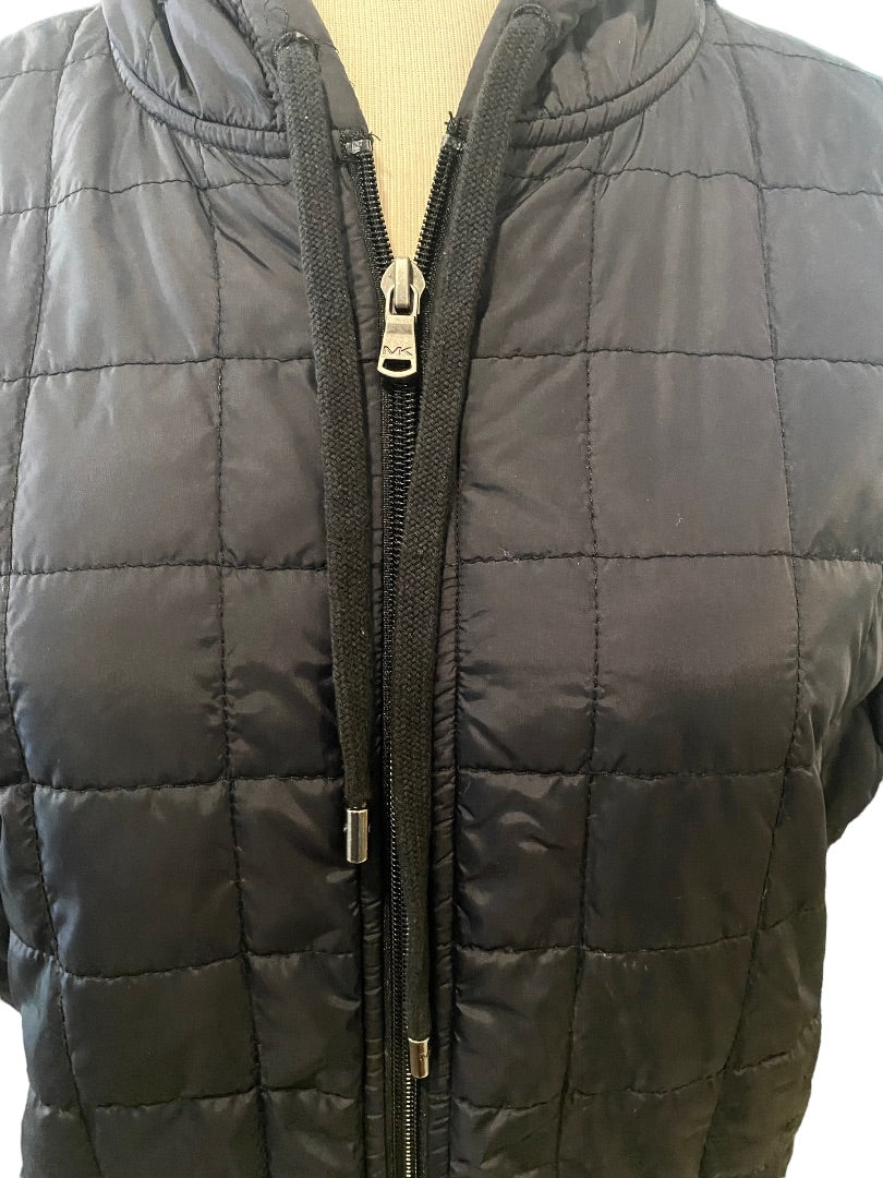 Small Michael Kors Black Quilted Hooded Vest