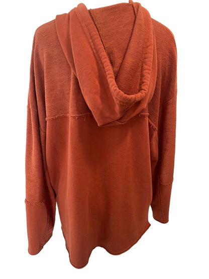 Medium Urban Outfitters Rust Orange Raw Edge Lightweight Hoodie