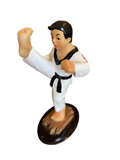 Taekwondo Korea Kicking Boy Statue 6.5" Figurine Martial Arts