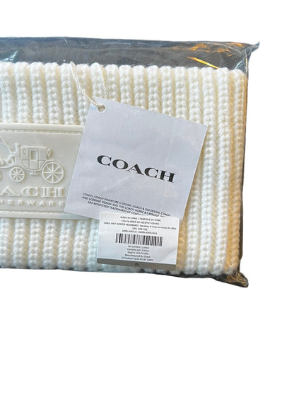 New Coach Off White Cable Knit Winter Headband MSRP $50