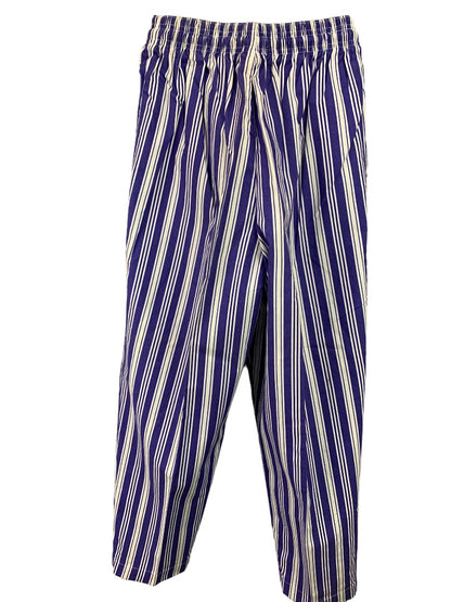 Medium Gap Women's Pull On Blue White Stripe Pants Pockets Y2K