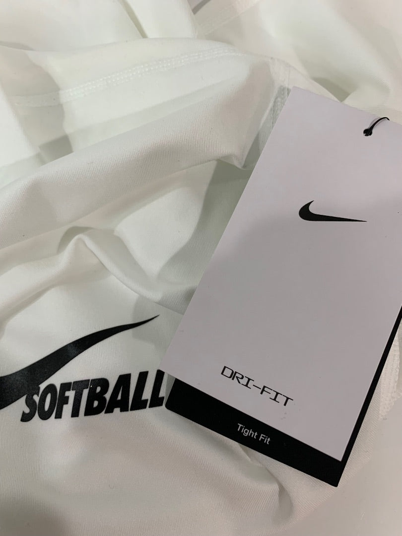 XL Nike Dri-Fit Women's White Long Sleeve Softball Shirt AV6641-100