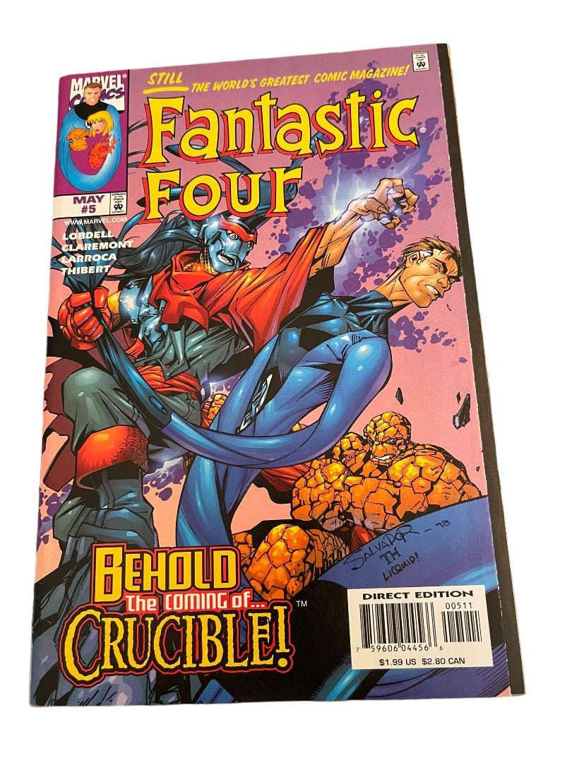 Marvel Fantastic Four #5 Behold the Coming Crucible Lobdell Claremont Larroca Thibert