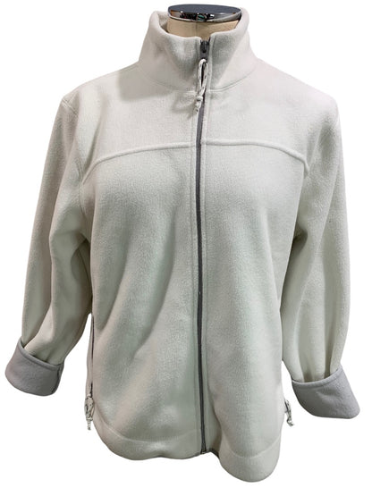 XL Old Navy Women's Full Zip Fleece Jacket Off White Mock Neck