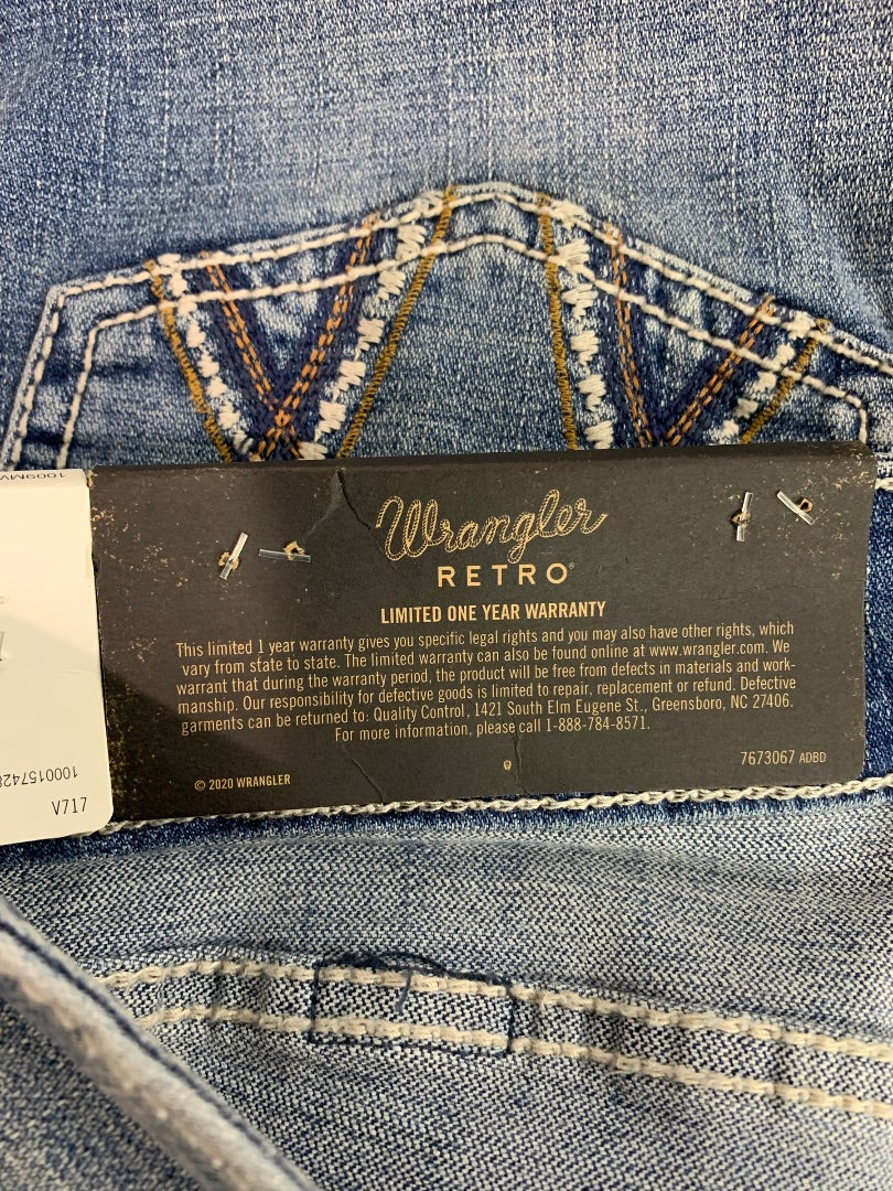 Size 13 Wranger Retro Junior Women's New Jeans Mae Mid Rise Denim 13 x 36