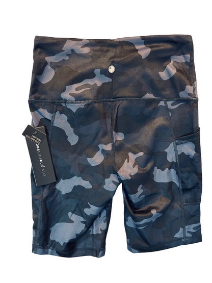 XS Yogalicious Lux Camo Navy Women's New High Rise Side Pocket Shorts