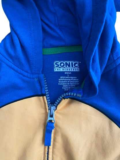 Sega Sonic The Hedgehog Sweatshirt Hoodie Blue Youth Large Mesh Face Mask