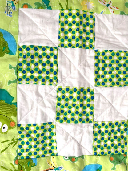 Handmade Frog Quilt Rectangle Dragonfly Wall Hanging Table Topper