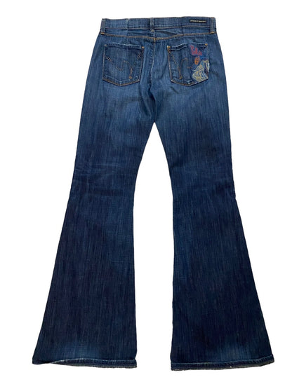 29 Citizens of Humanity Embroidered Pocket Boot Cut Dark Wash Jeans