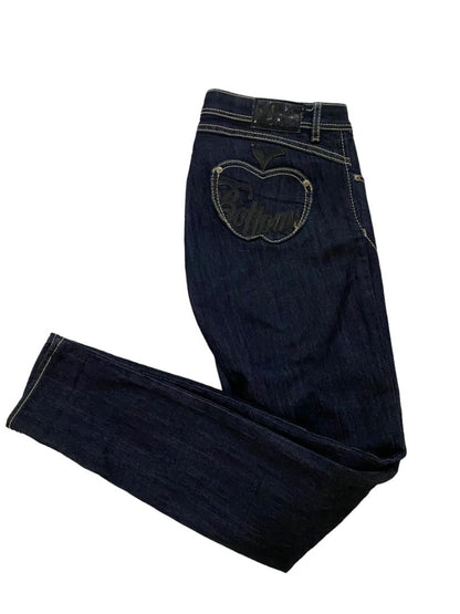 9/10 Apple Bottom Jeans Dark Wash Distressed Straight Leg