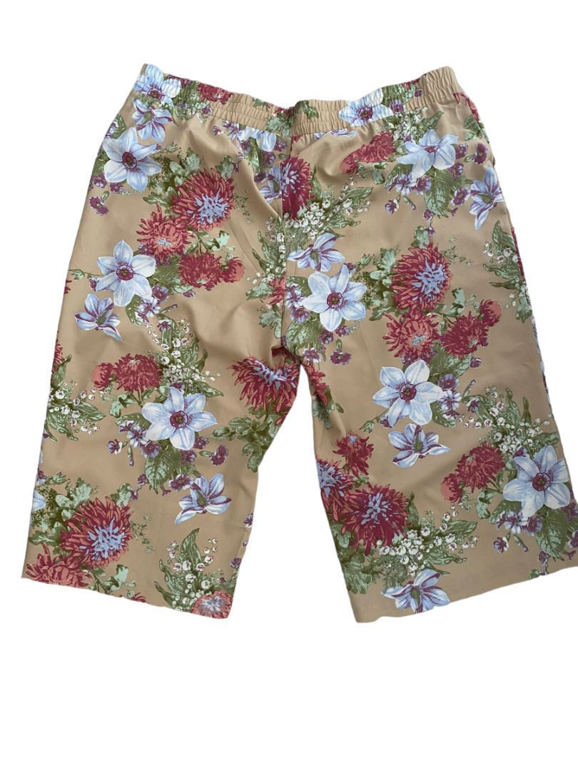 3X Studio by D Wide Leg Crop Floral Pants Flowy Culottes