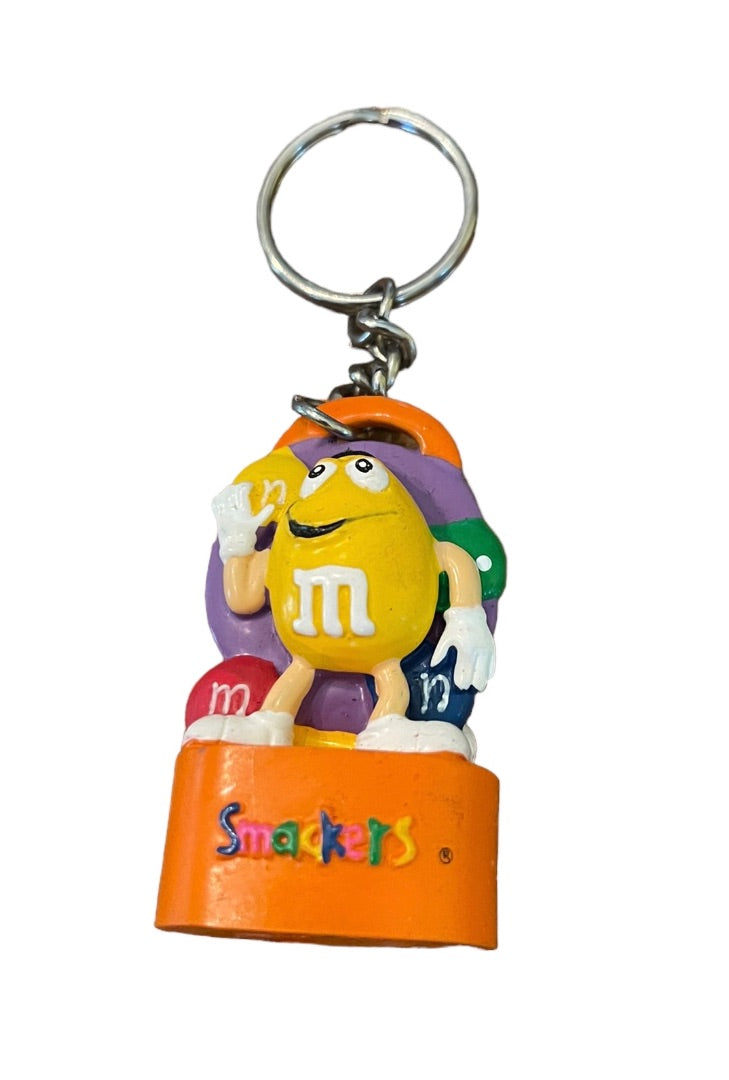 4" M&M's Smackers Keychain Chapstick Topper Key Ring