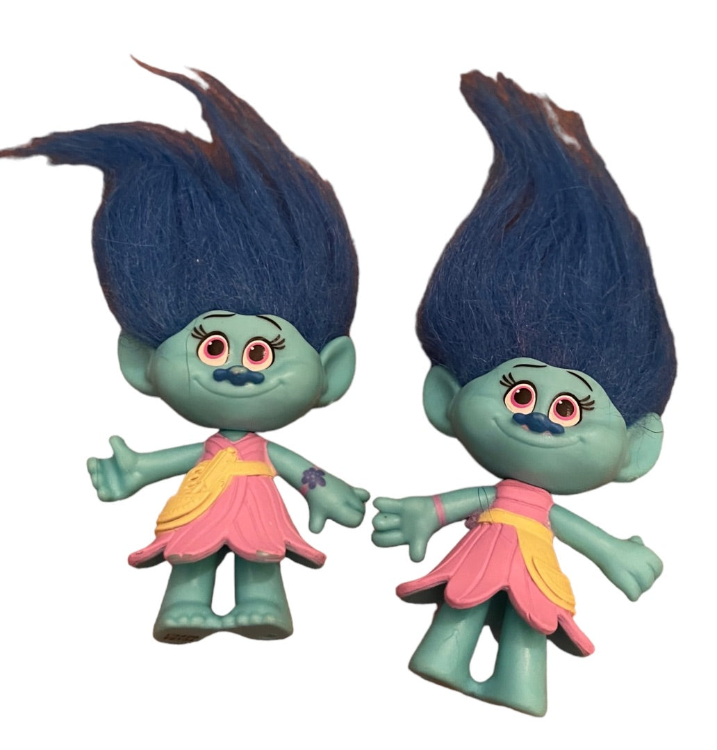 Lot of 4 Dreamworks Trolls Movie PVC 3" Figures Branch Poppy Maddy