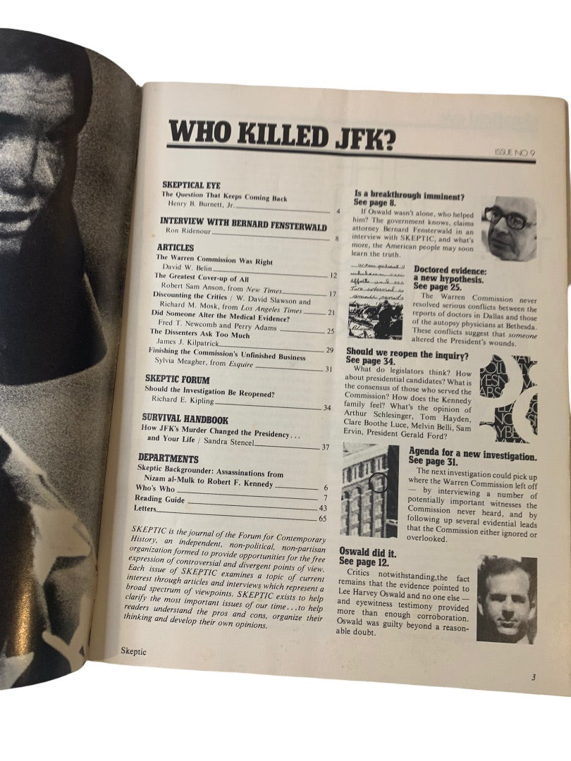 1975 Skeptic Magazine "Who Killed JFK?" Special Issue No.9