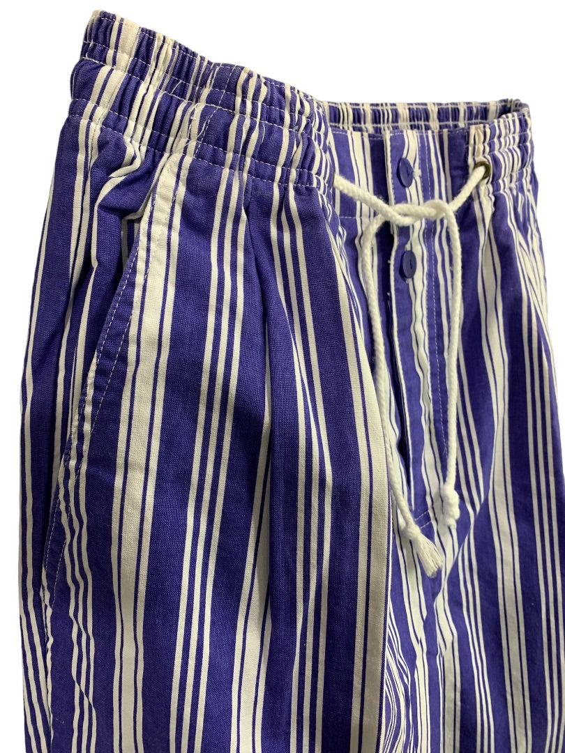 Medium Gap Women's Pull On Blue White Stripe Pants Pockets Y2K