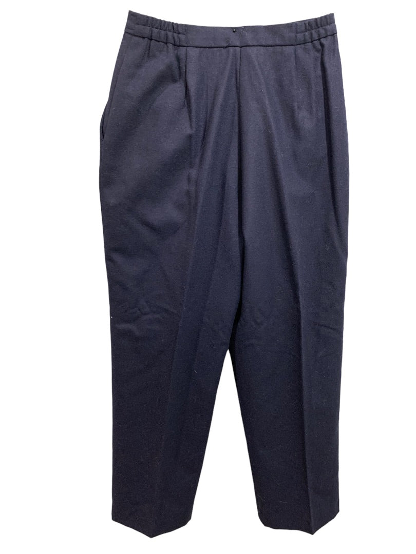 Size 10P Surburban Petites Women's Wool Blend Navy Blue Dress Pants