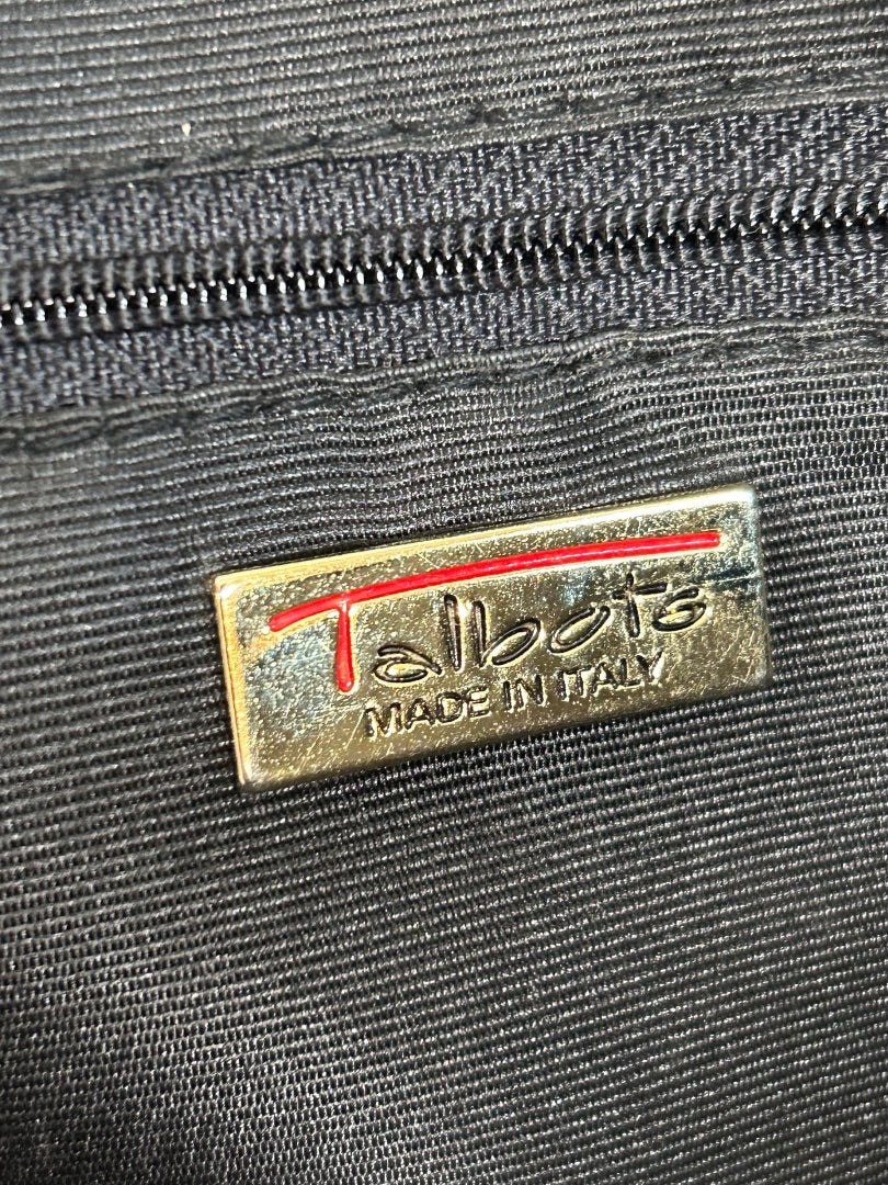 Talbots Vintage 1990s Black Shoulderbag Genuine Leather Made in Italy