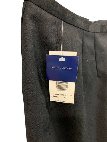 Size 10 Andrea Viccaro Women's New Black Wool Dress Pants Lined Y2K