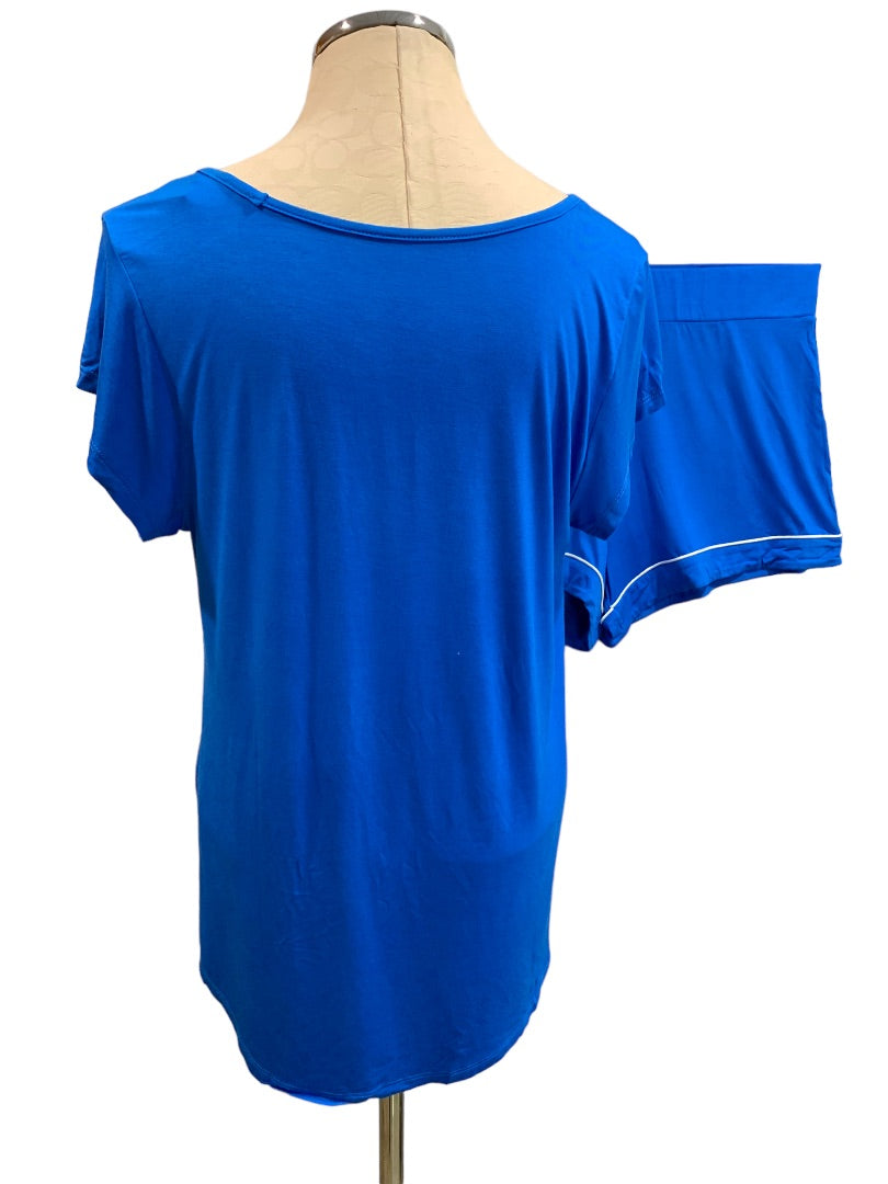 XXL GYS Women's Blue New 2 Piece Shorts and Tshirt Pajama Set PJs