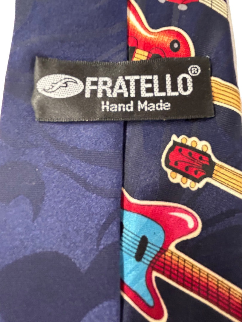 Fratello Polyester Men's Necktie Music Stringed Instruments Hand Made 58" Tie