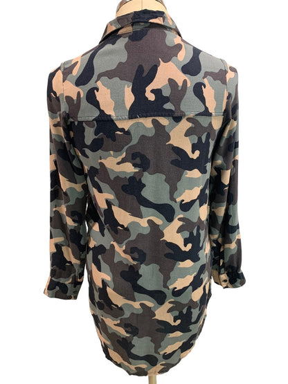 Small Divided by H&M Women's Casual Camo Button Up Shirt Blouse