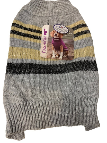 Small Fashion Pet Striped Gray Sweater Dog 10"-14" New