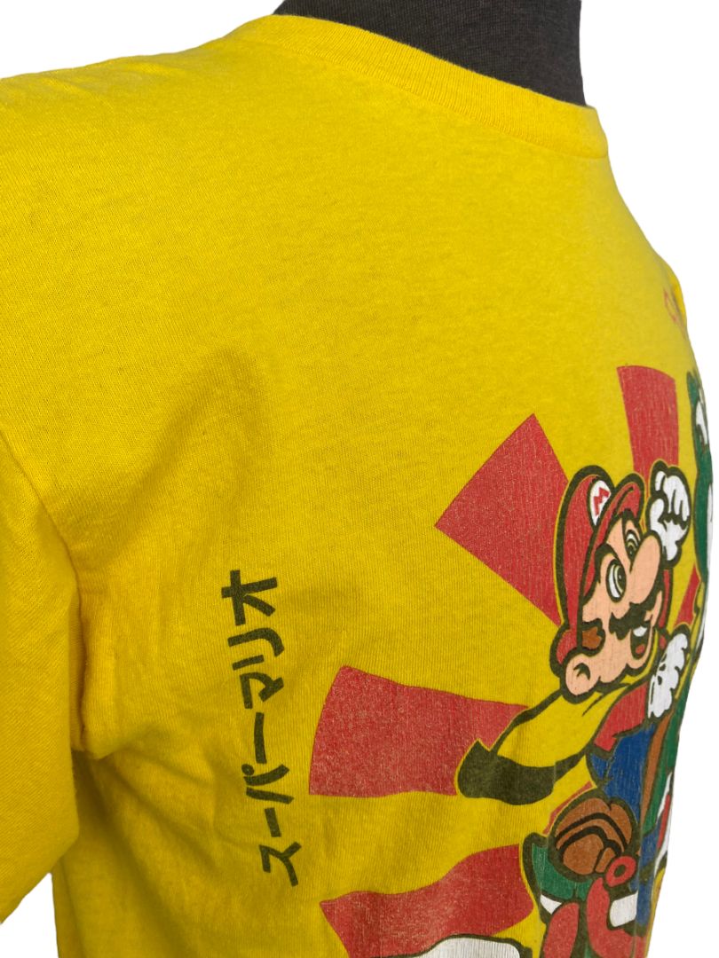 Medium Mario Bros Yoshi  Delta Yellow Cotton T-shirt Men's