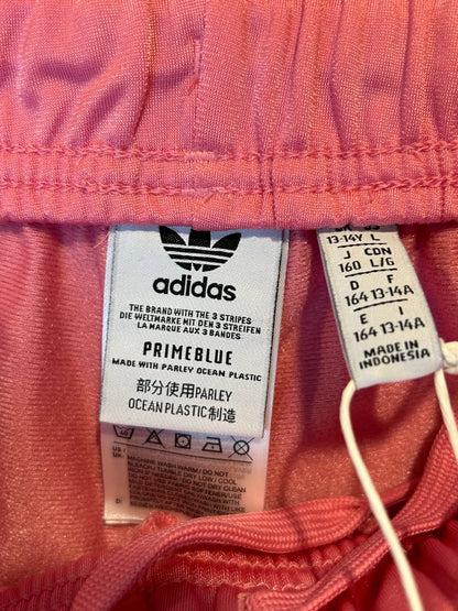 Large Adidas New Girl's Pink Jogger Track Pants Pull On Rose Tone