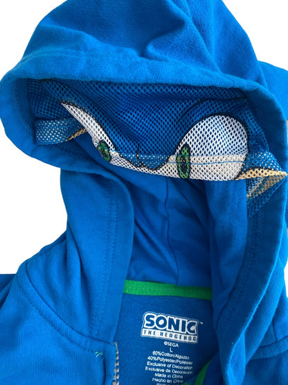 Sega Sonic The Hedgehog Sweatshirt Hoodie Blue Youth Large Mesh Face Mask