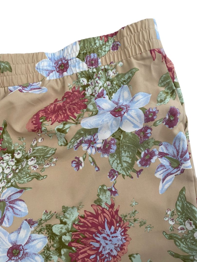 3X Studio by D Wide Leg Crop Floral Pants Flowy Culottes